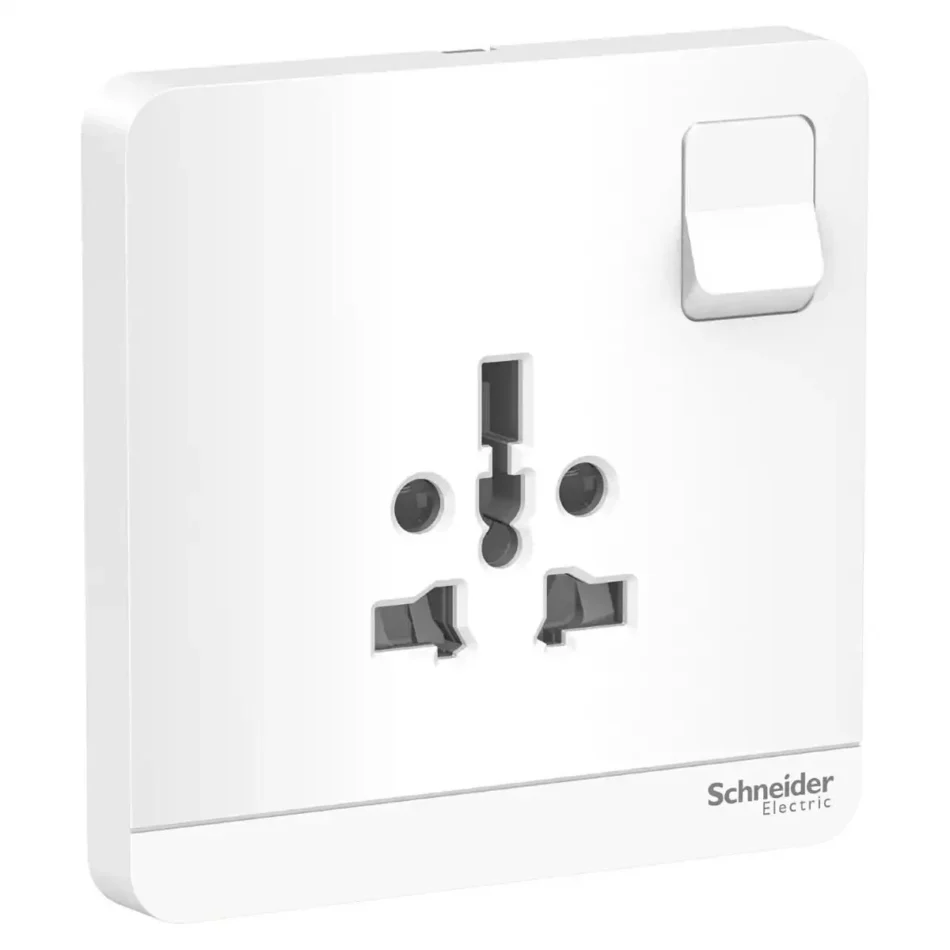 SCHNEIDER E8315TS_WE-switched socket, 2P + 3P, 16 A, 250 V, White